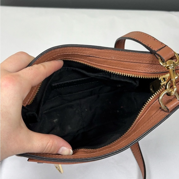 Rebecca Minkoff Regan Crossbody Purse Caramel Brown Leather Bag - Picture 4 of 9